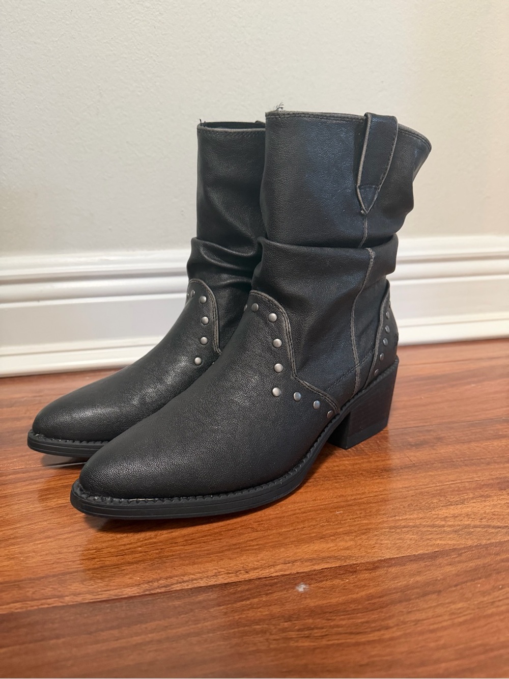 Blowfish Black Studded Western Ankle Boots